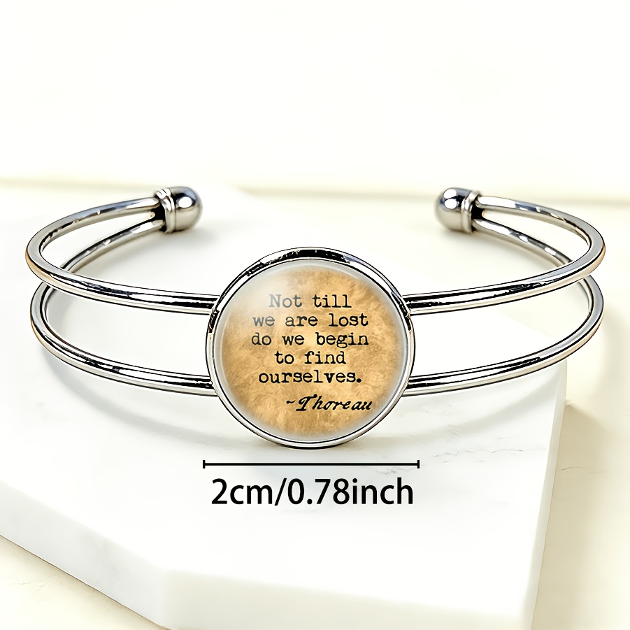 Adjustable Opening Bracelet with Round Badge Design